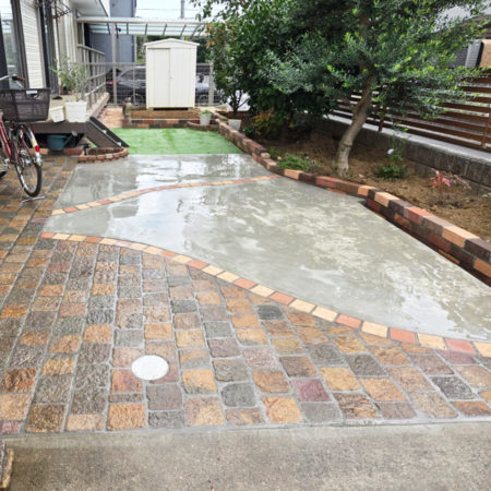 ある物も再利用しつつ、選定した石材なども使用したこだわりのリガーデン工事