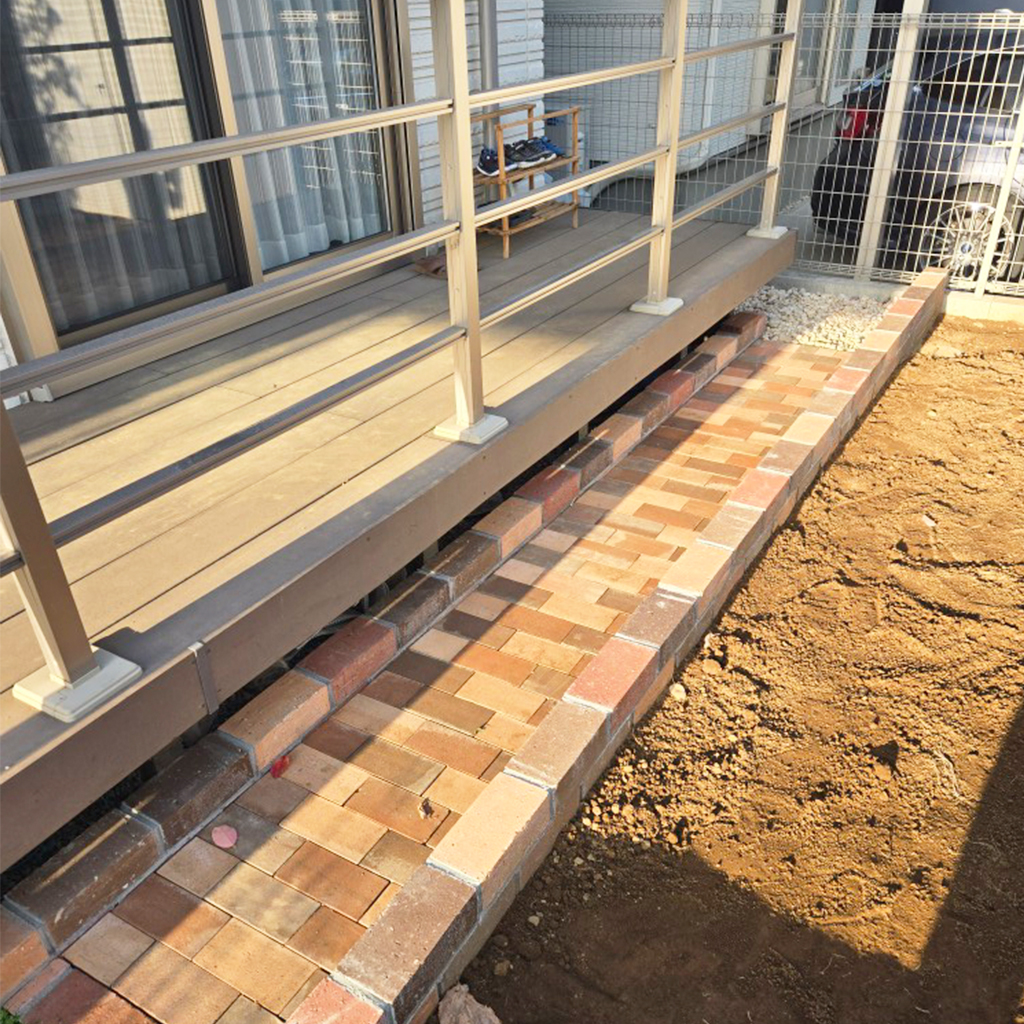 ある物も再利用しつつ、選定した石材なども使用したこだわりのリガーデン工事